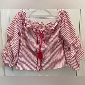 Women blouse off shoulder pink size L